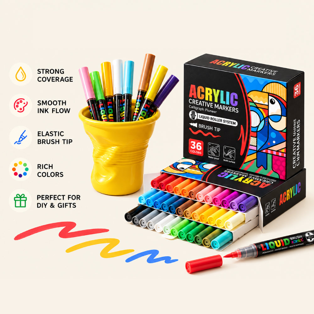 High-Volume Fast Coloring Acrylic Markers for DIY