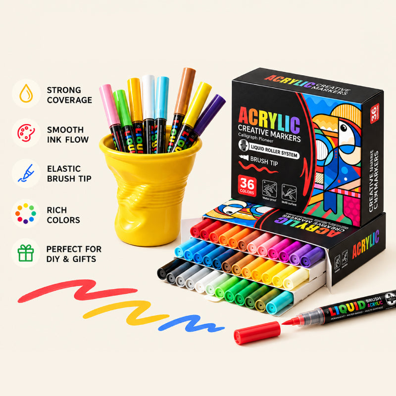 High-Volume Fast Coloring Acrylic Markers for DIY