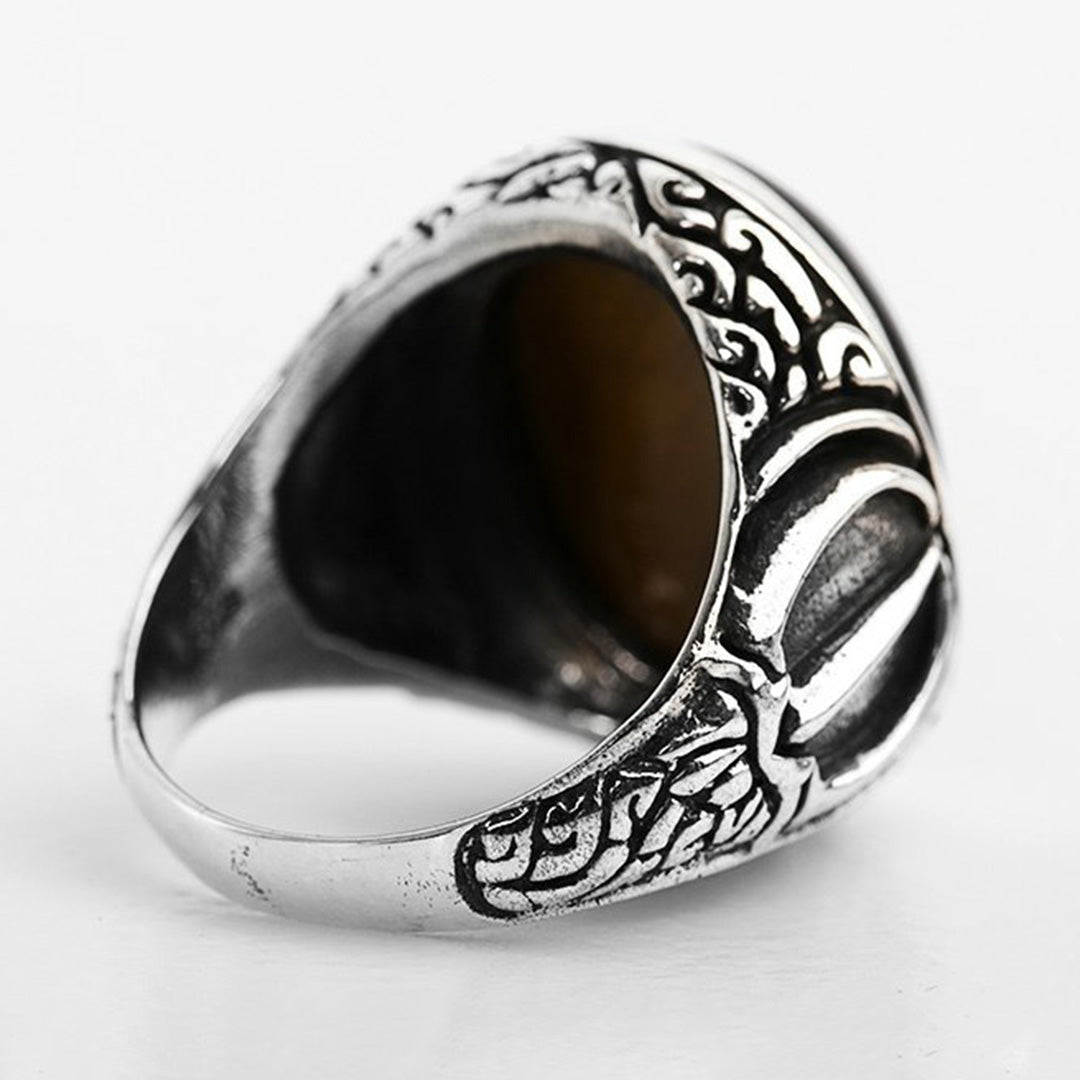 Beast Claw Tiger Eye HandCarved Ring for Men