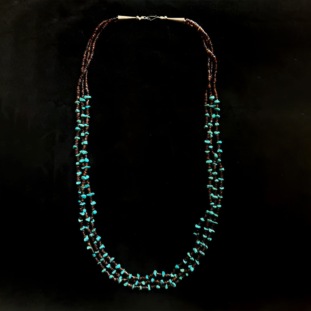 Turquoise Triple Seed Bead Necklace