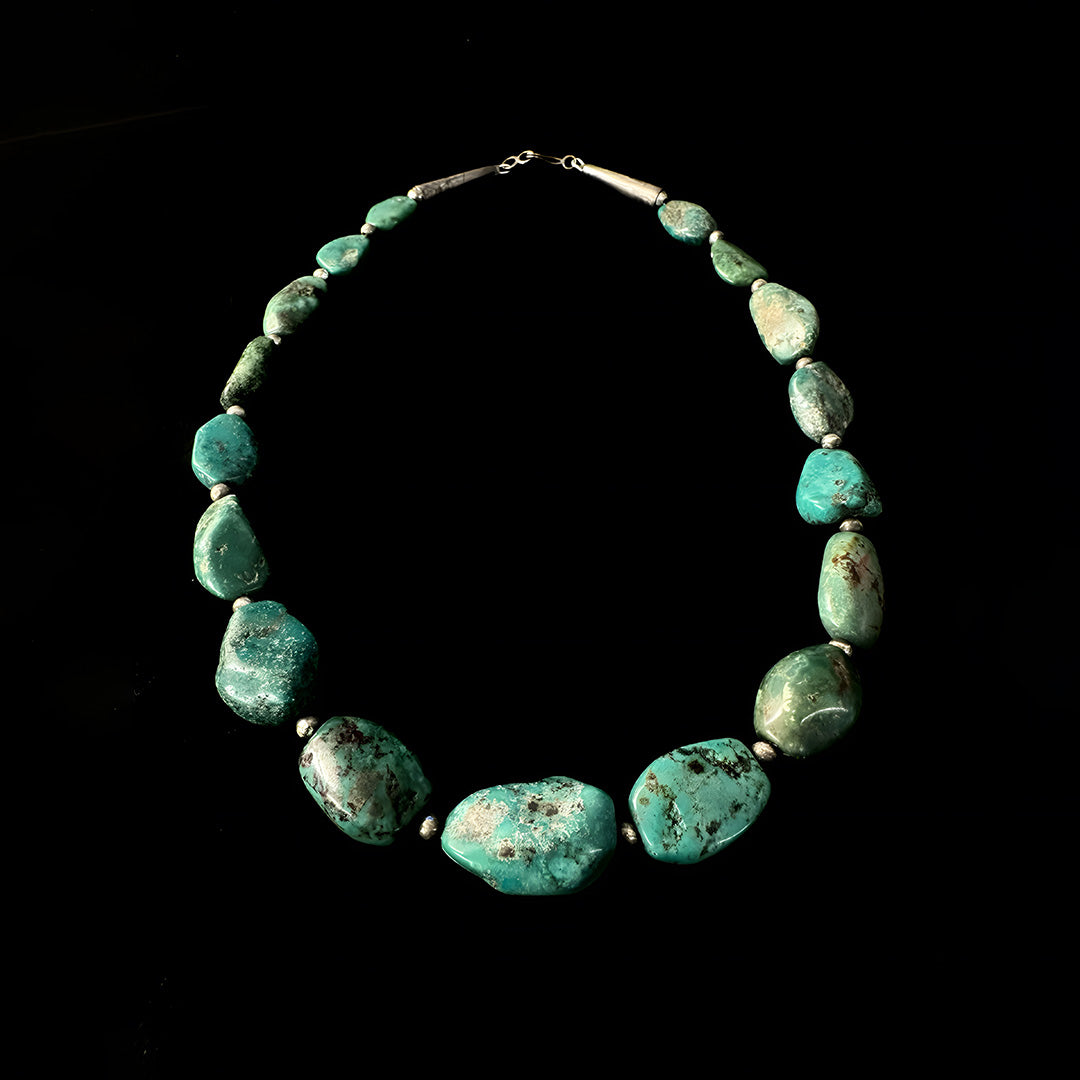 Genuine Turquoise Beaded Statement Necklace
