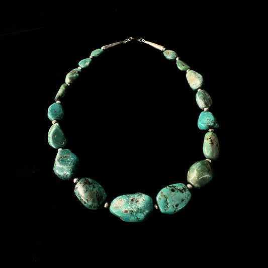 Genuine Turquoise Beaded Statement Necklace
