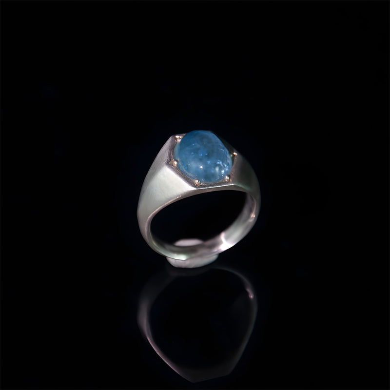 Blue Haven Artisan Aquamarine Silver Ring