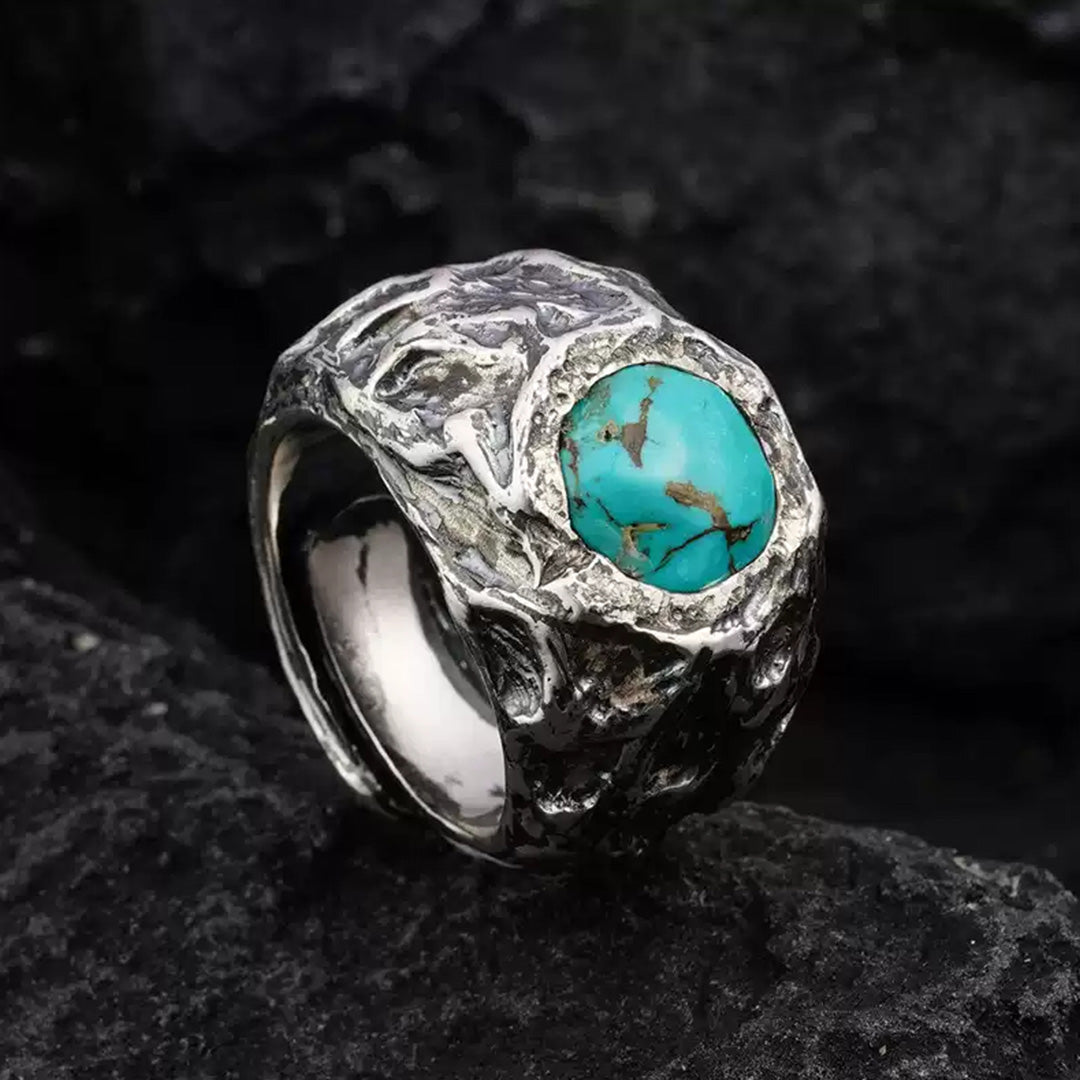 Energizing Vibes- Turquoise Adjustable Silver Ring