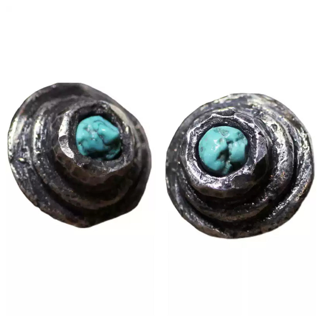 Nomadic Spirit Sterling Silver Turquoise Stud Earrings