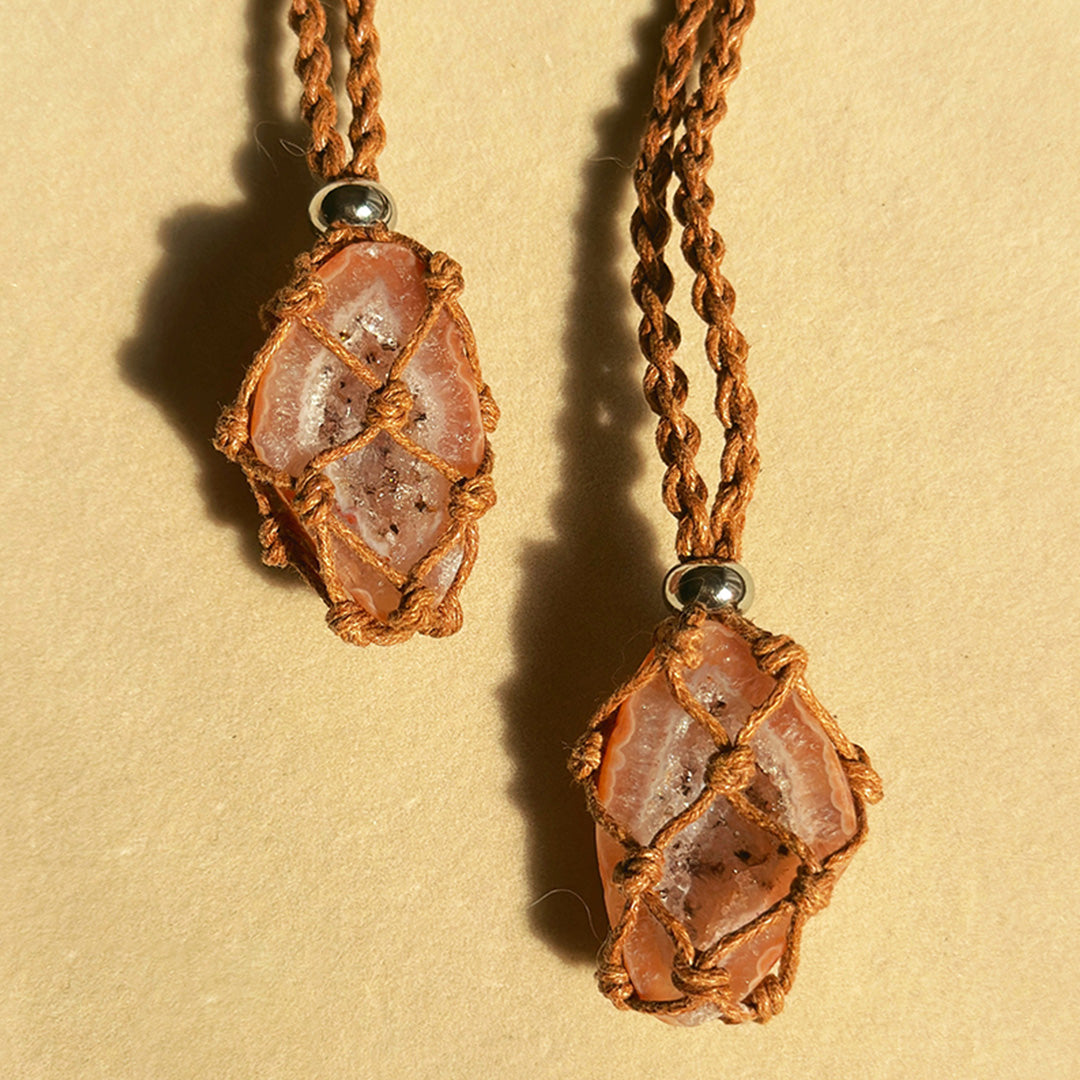 Custom Mini Crystal Geode Pouch Handwoven Abundance Charm - second image