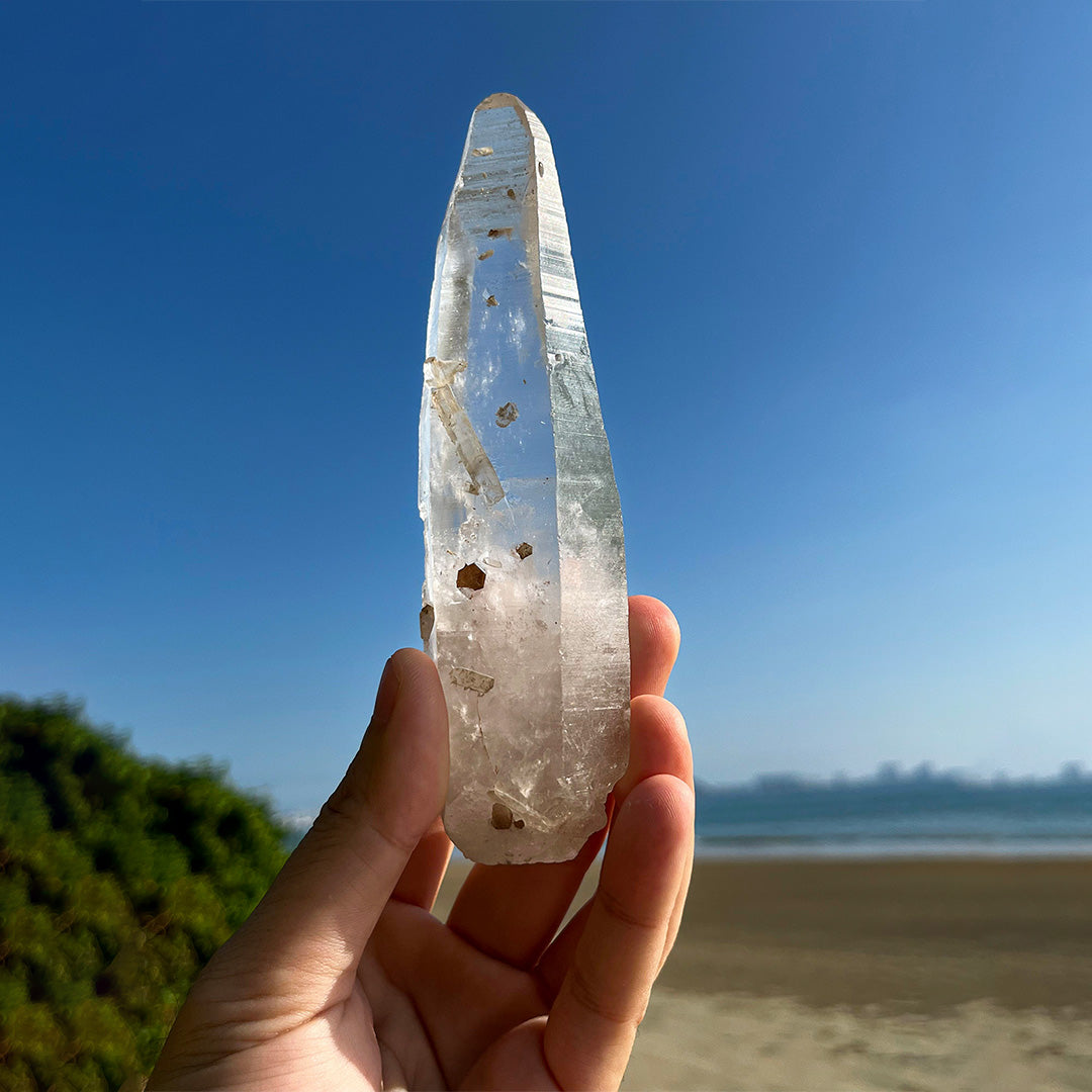 114g Lemurian Laser Quartz for Intuitive Clarity and Akashic Wisdom