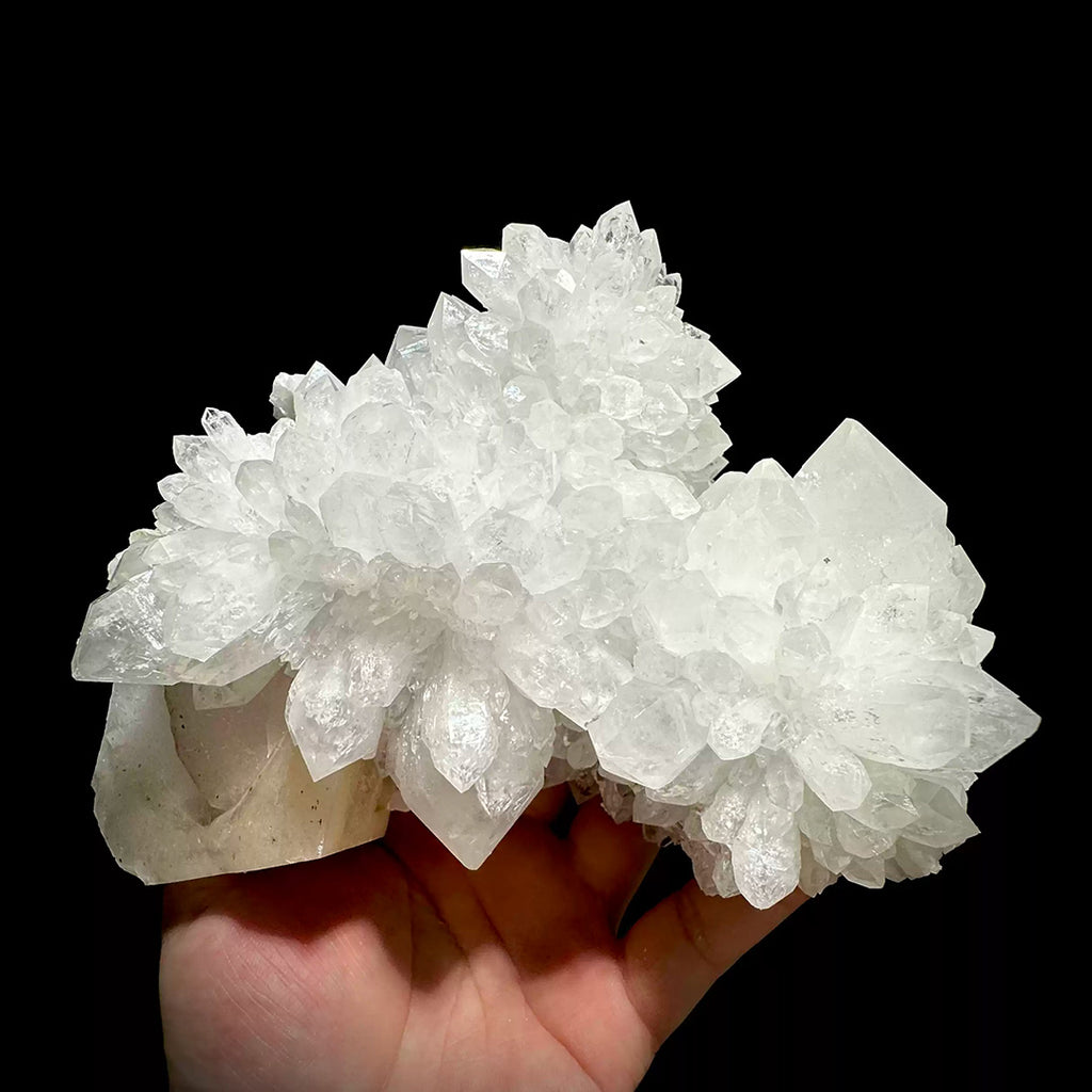 1588g Heart-Shaped Clear Quartz  Cluster and Calcite Specimen