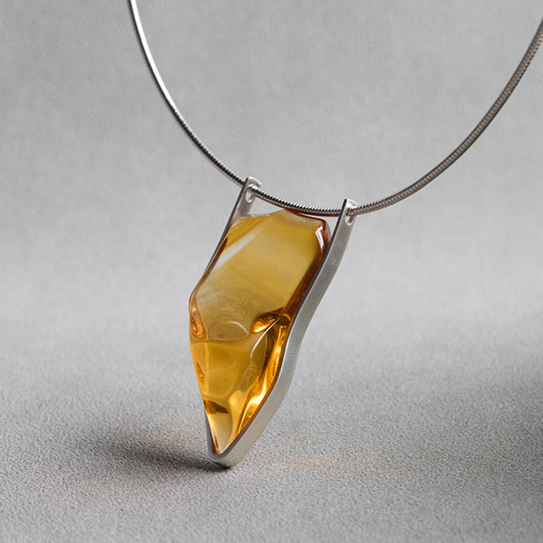 Prosperity Peak Clean Natural Citrine Pendant