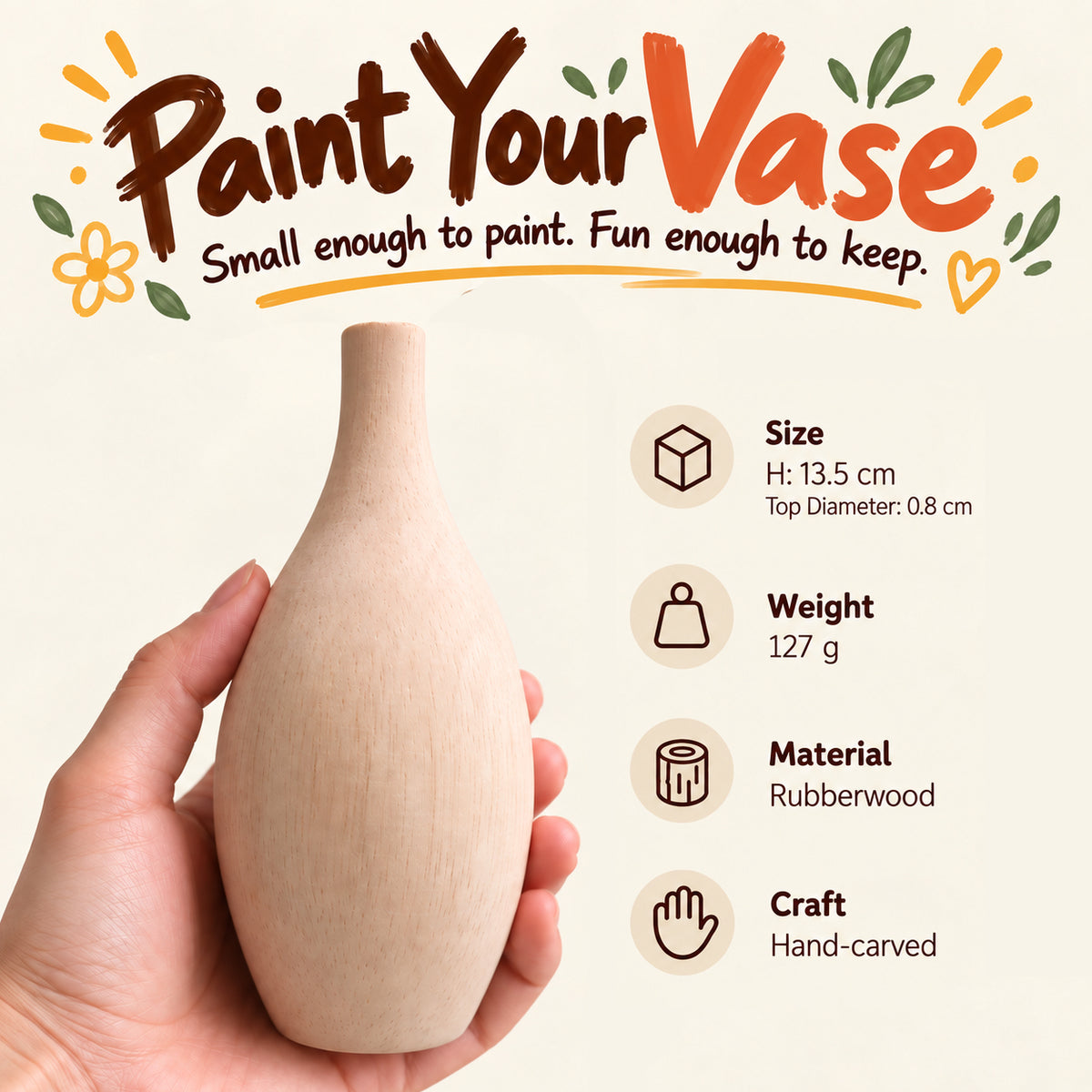 Paint Your Own Wooden Vase Set Kit