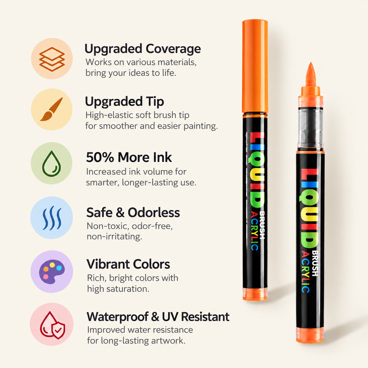 High-Volume Fast Coloring Acrylic Markers for DIY