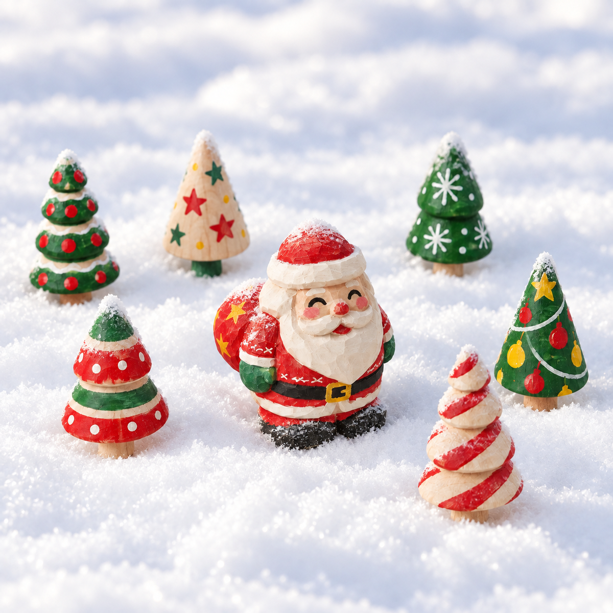 Unfinished Wooden Christmas Tree Craft Set