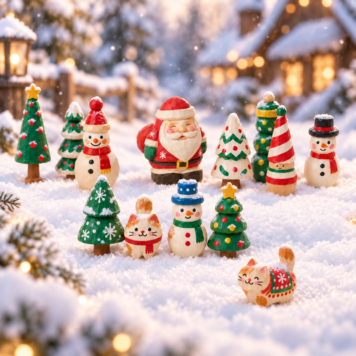 Unfinished Wooden Christmas Tree Craft Set