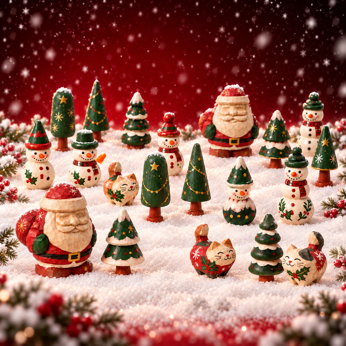 Unfinished Wooden Christmas Tree Craft Set