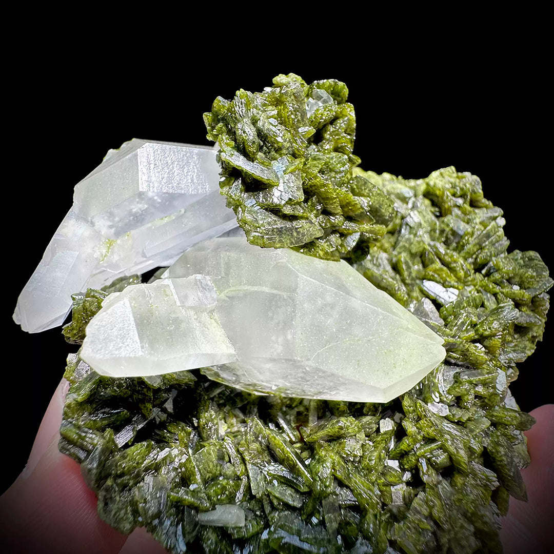 174g Clear Quartz on Green Epidote Matrix