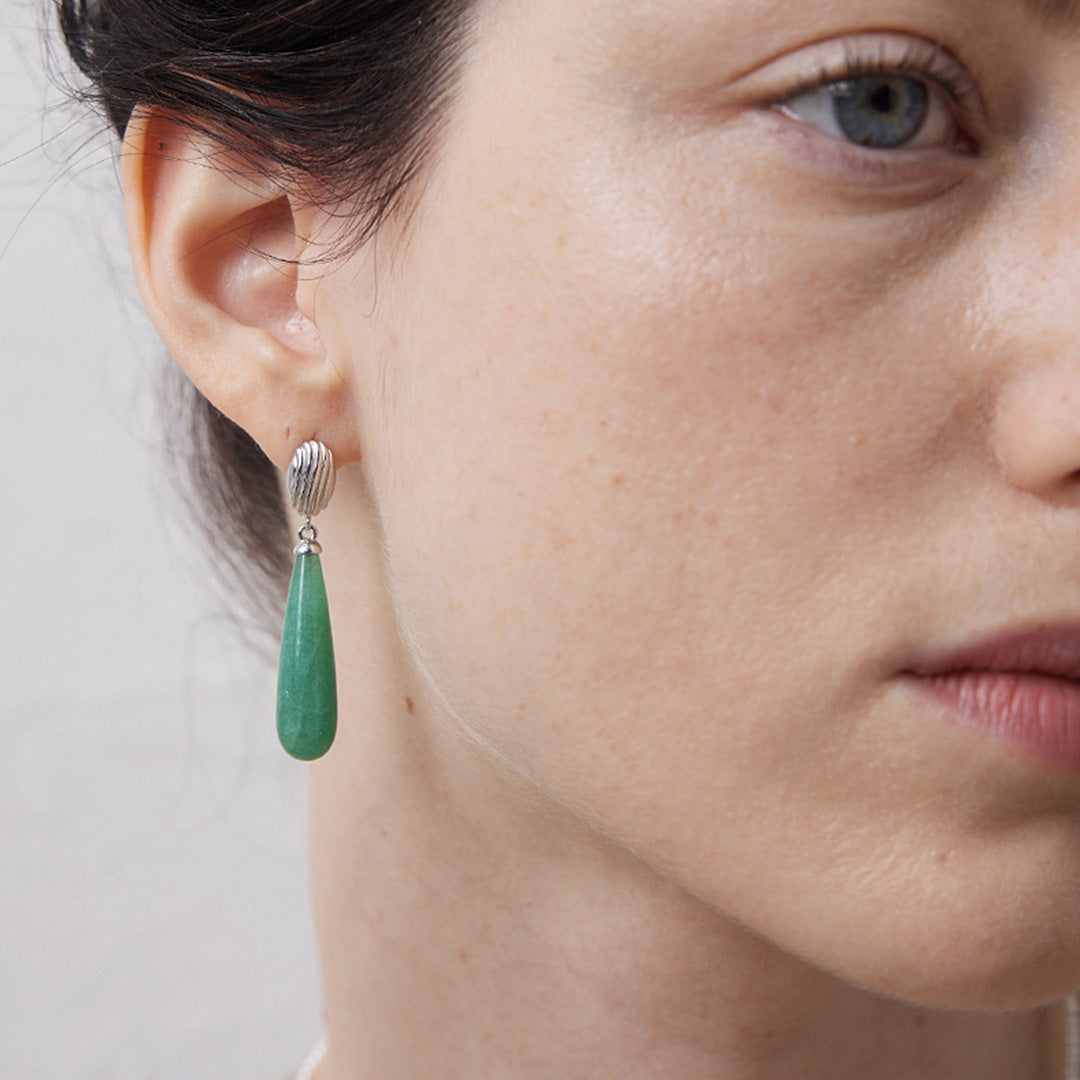 Water Drop Agate Silver Earrings Design