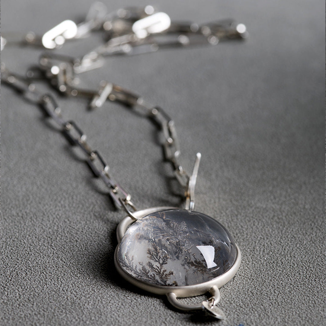 Life Strength Clear Hematoid Quartz Branching Pendant