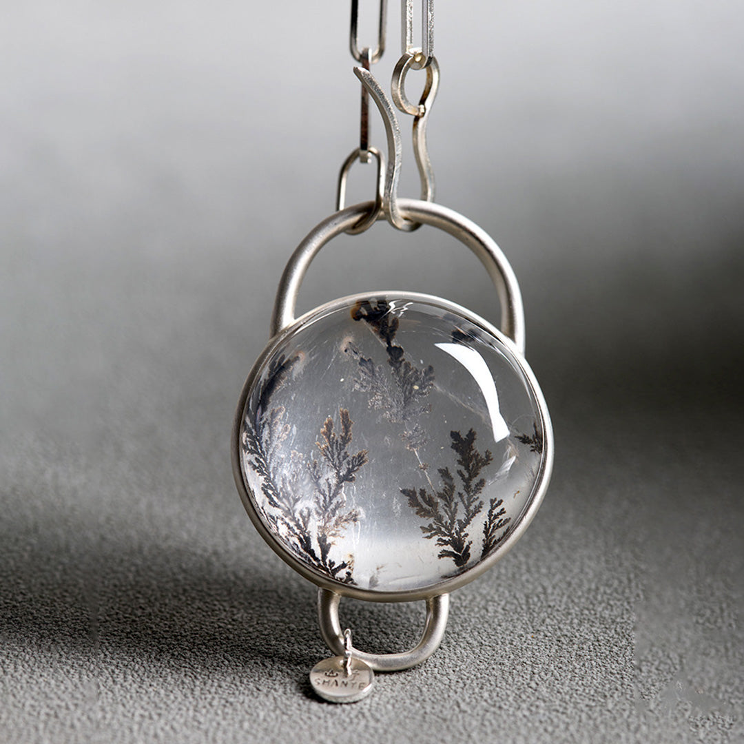 Life Strength Clear Hematoid Quartz Branching Pendant