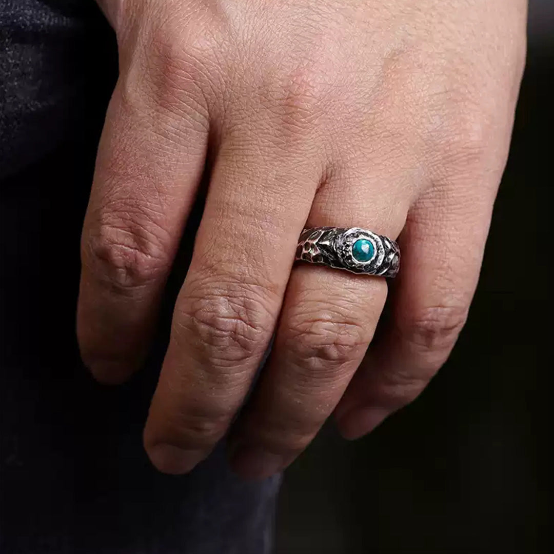 Guardian Shield Exquisite Turquoise Silver Ring