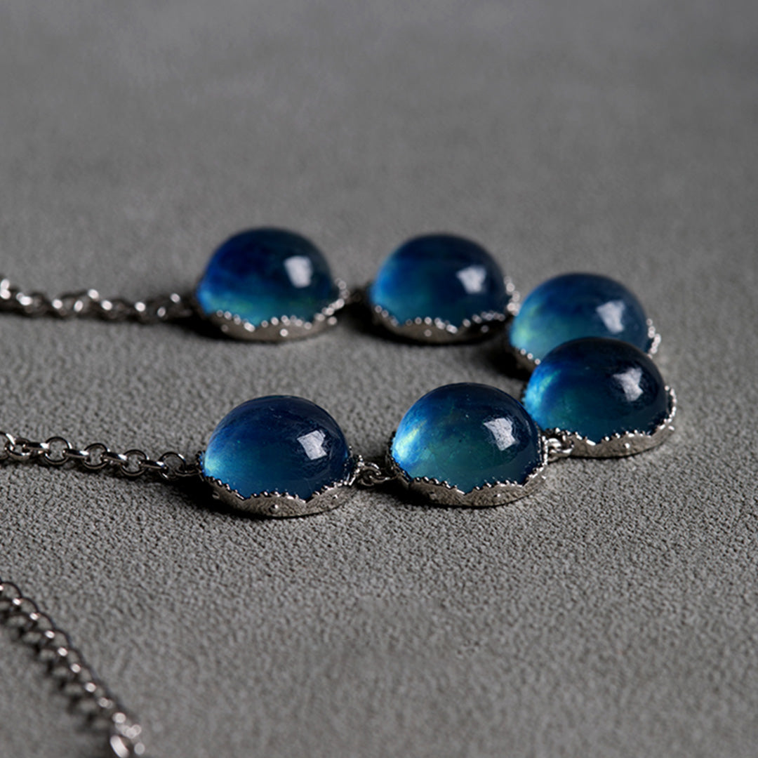 Sapphire Ocean Natural Aquamarine Cabochon Bracelet