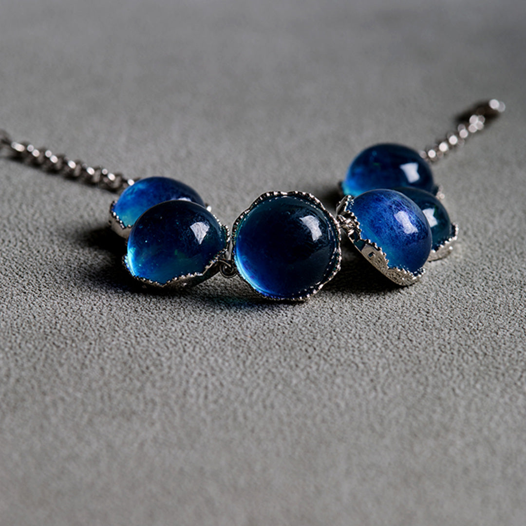 Sapphire Ocean Natural Aquamarine Cabochon Bracelet