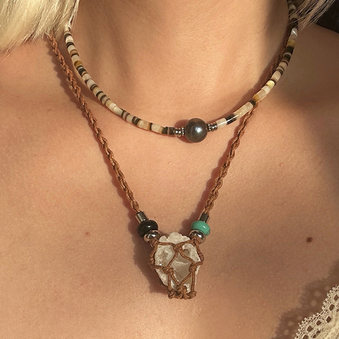Custom Mini Crystal Geode Pouch Handwoven Abundance Charm