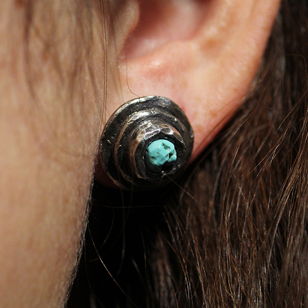 Nomadic Spirit Sterling Silver Turquoise Stud Earrings