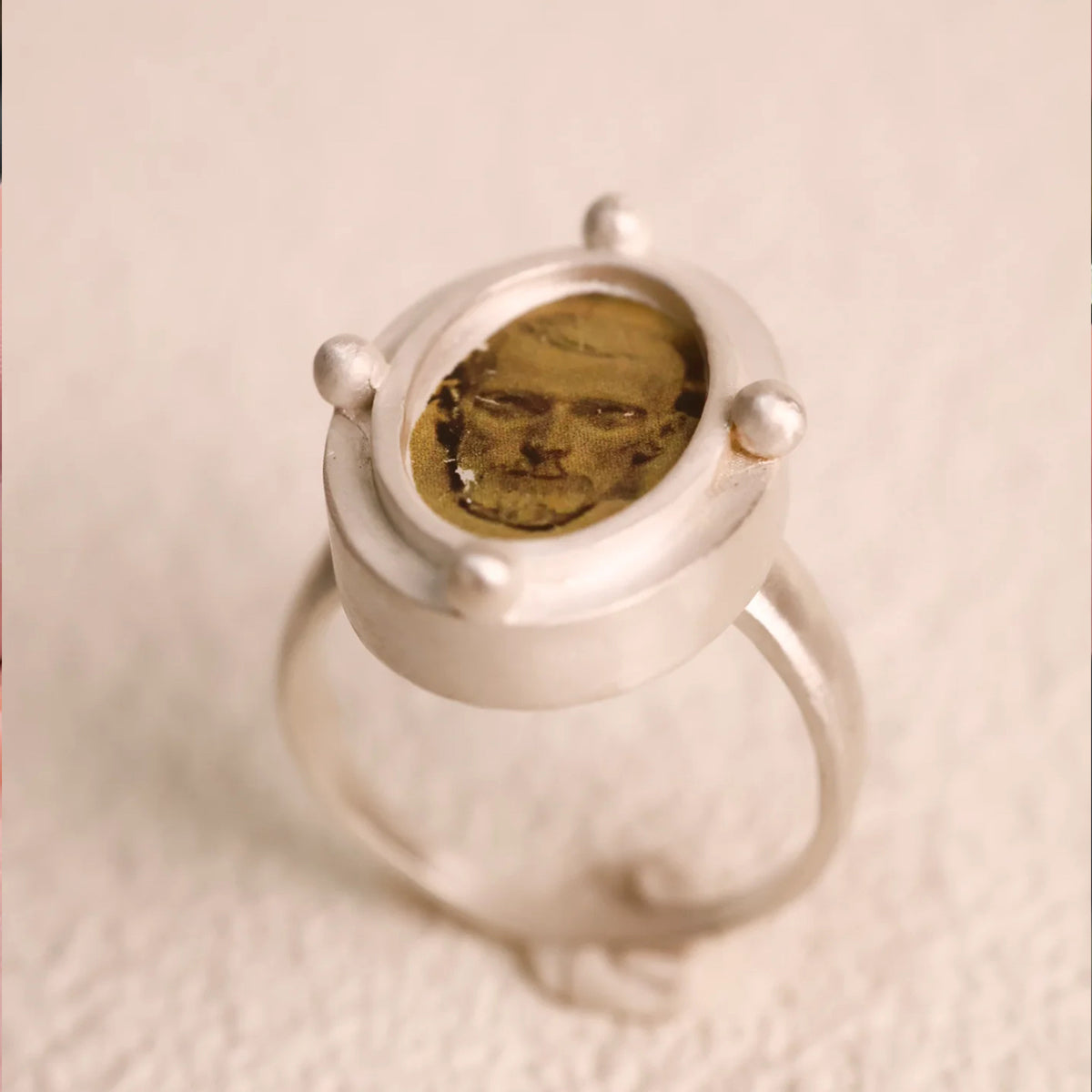 Captured Moments Personalized Photo-Etched Sterling Silver Ring