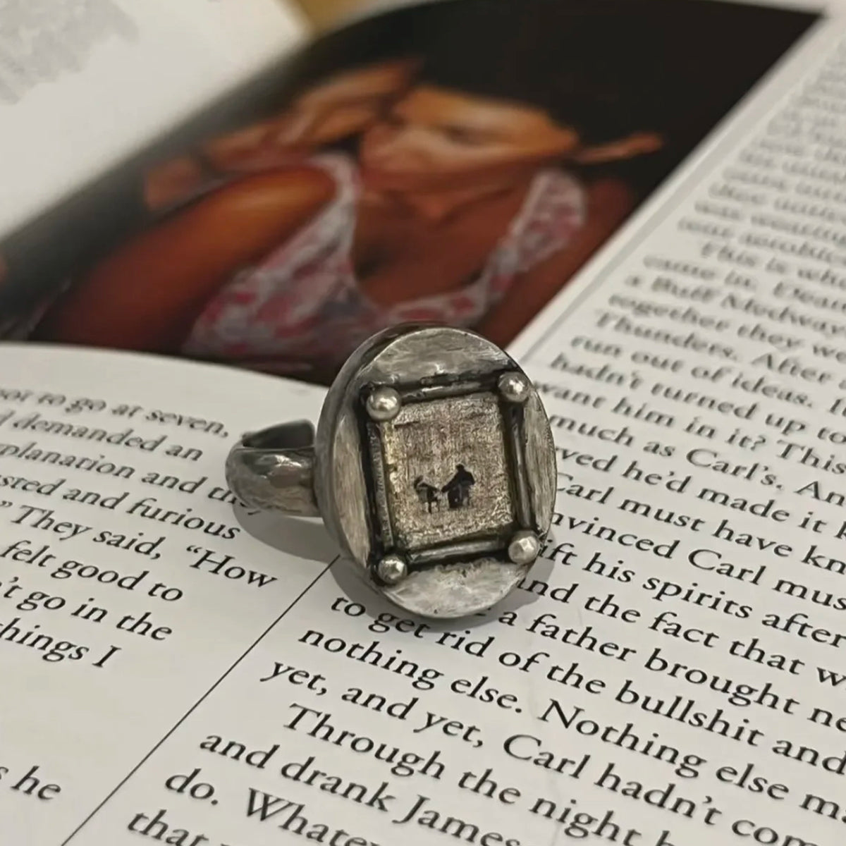 Captured Moments Personalized Photo-Etched Sterling Silver Ring