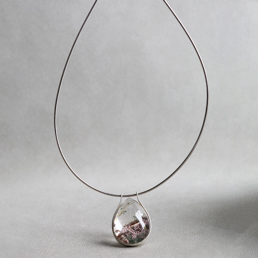 Season Garden Phantom and Titanium Quartz Unique Pendant