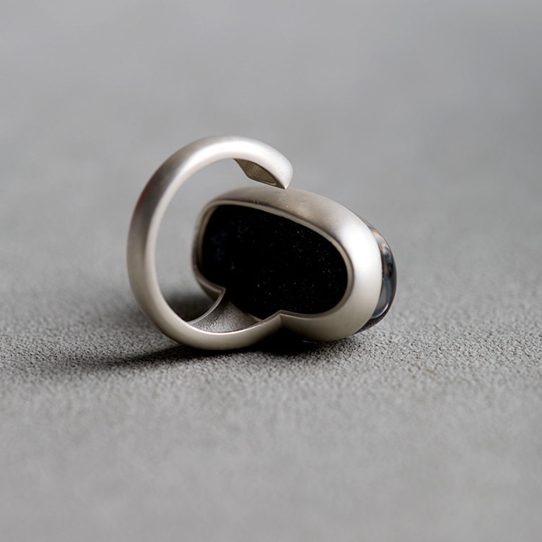 Blue Galaxy Premium Rare Symbiotic Quartz Ring