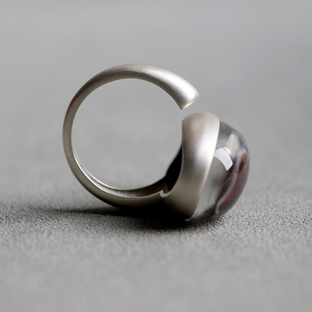 Blue Galaxy Premium Rare Symbiotic Quartz Ring