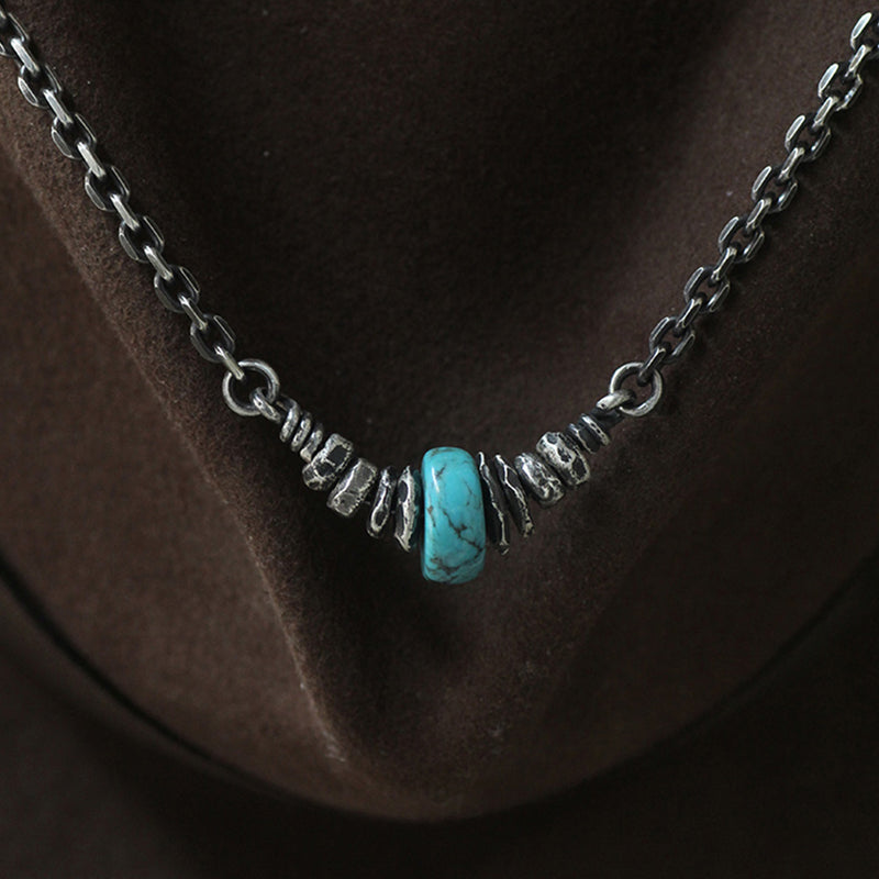 Primal Force American Turquoise Silver Necklace
