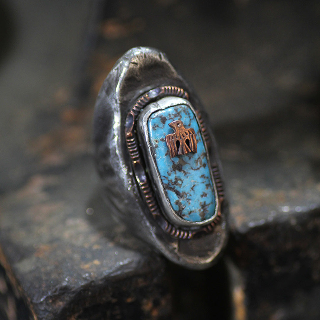 Skyward Dream Handcrafted Saddle Design Turquoise Custom Ring