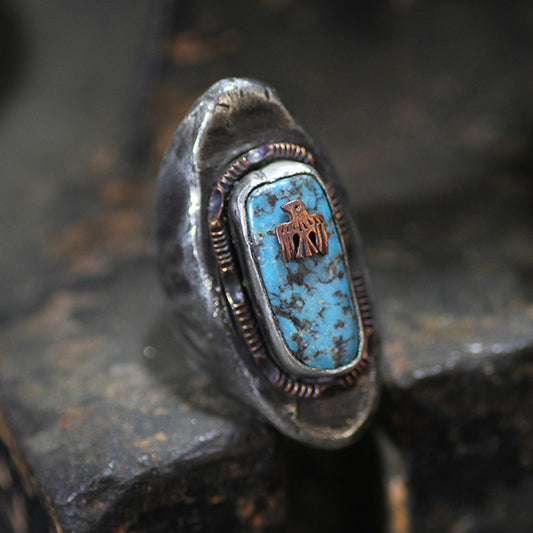 Skyward Dream Handcrafted Saddle Design Turquoise Custom Ring