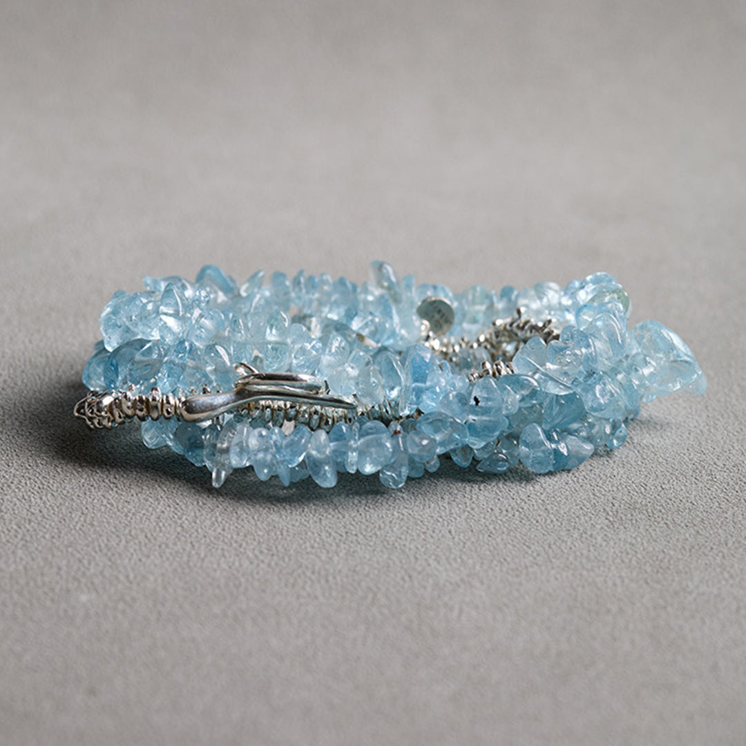Moonlit Path- Natural Seed Aquamarine Necklace & Bracelet
