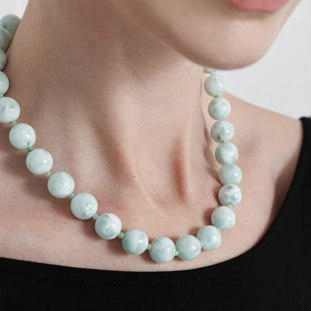 Australian Green Jade Beaded Necklace
