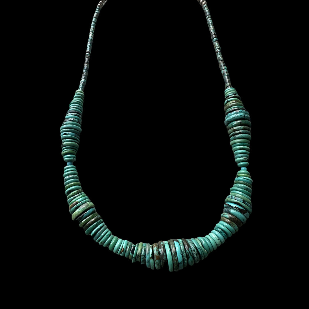 Chunky Turquoise Tower Bead Necklace