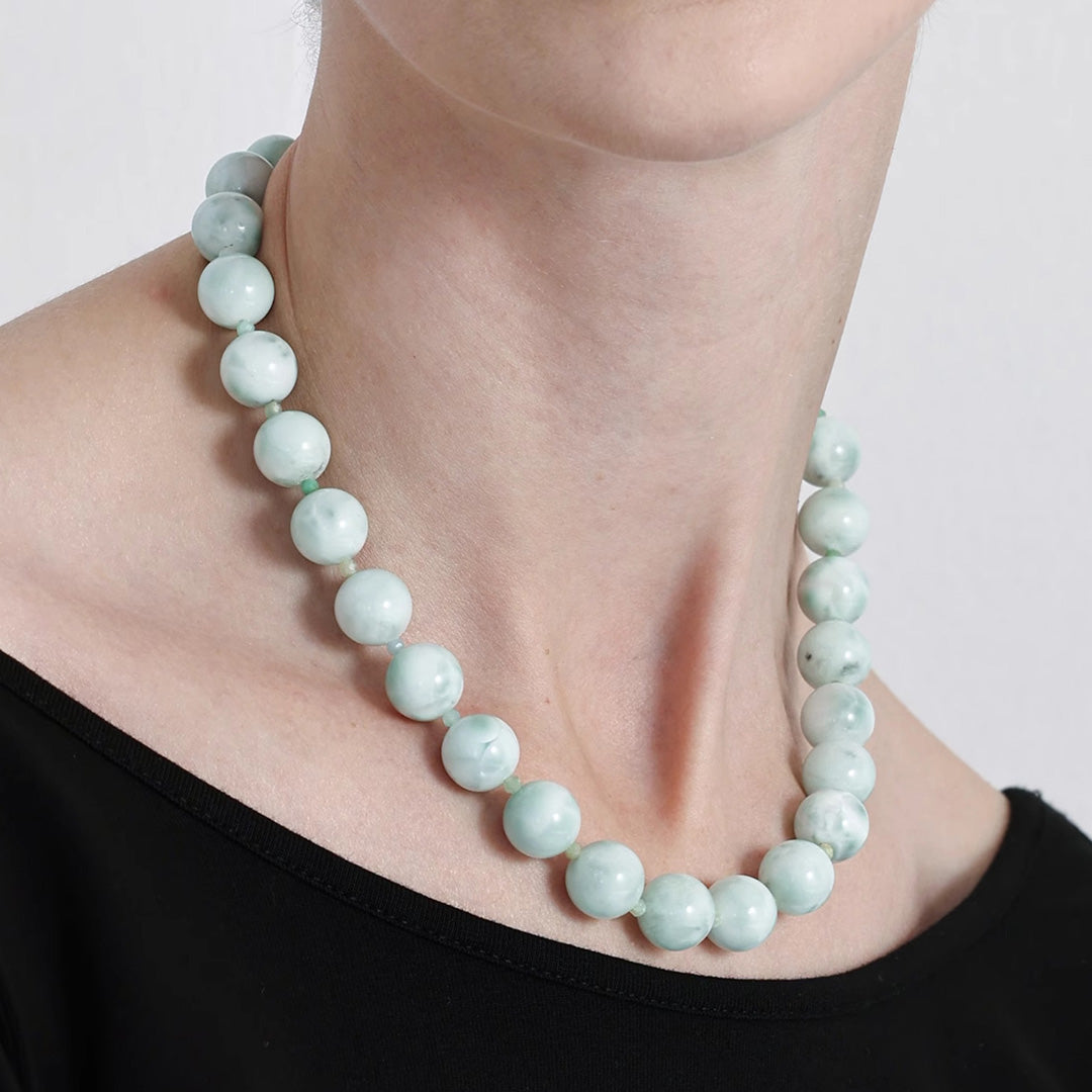 Australian Green Jade Beaded Necklace