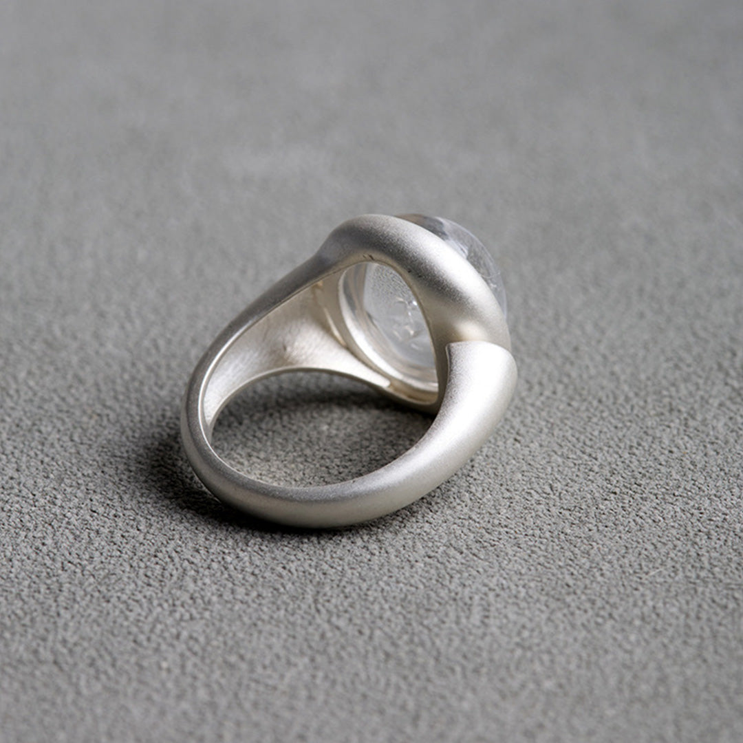 Timeless Waters Clear Enhydros Quartz Open Ring