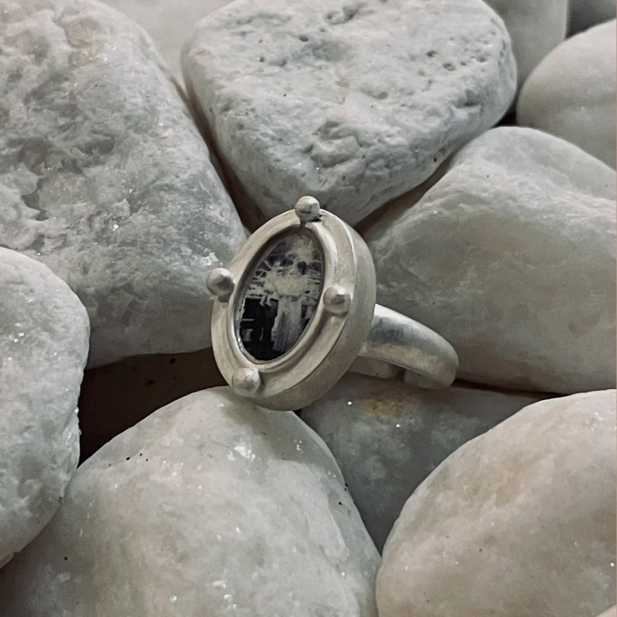 Captured Moments Personalized Photo-Etched Sterling Silver Ring