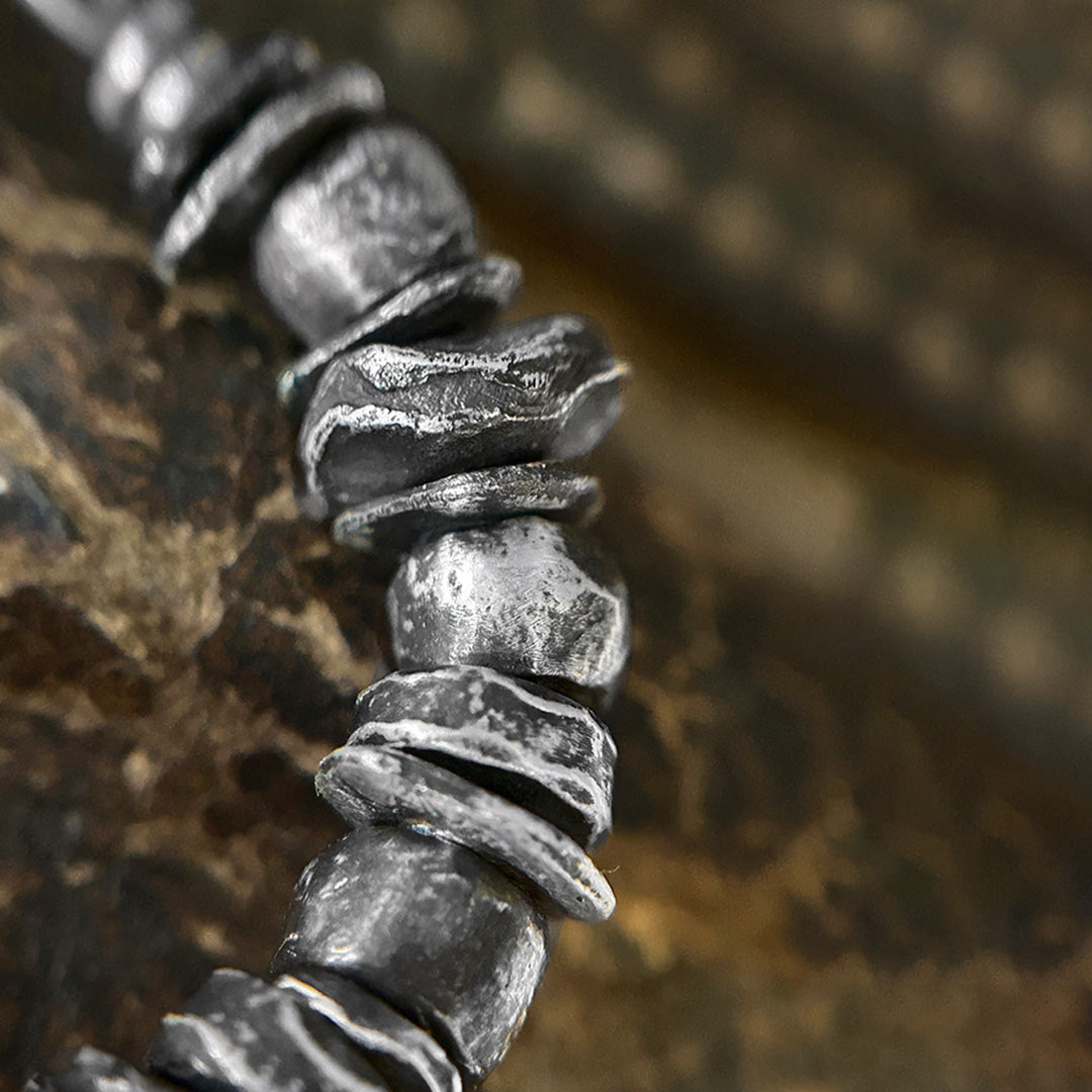 Wild Charm Silver Tiger Tooth Turquoise Beaded Bracelet