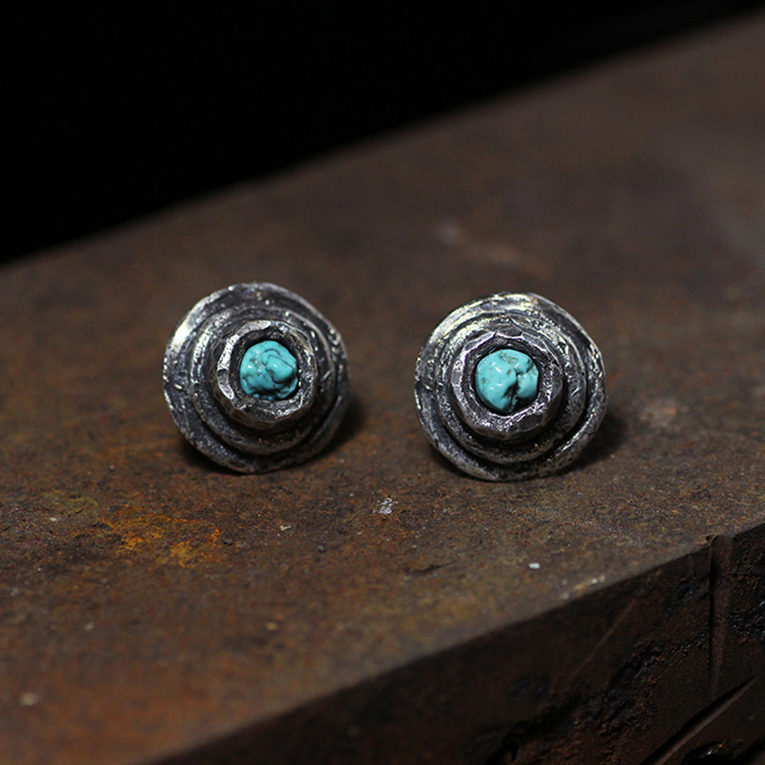 Nomadic Spirit Sterling Silver Turquoise Stud Earrings