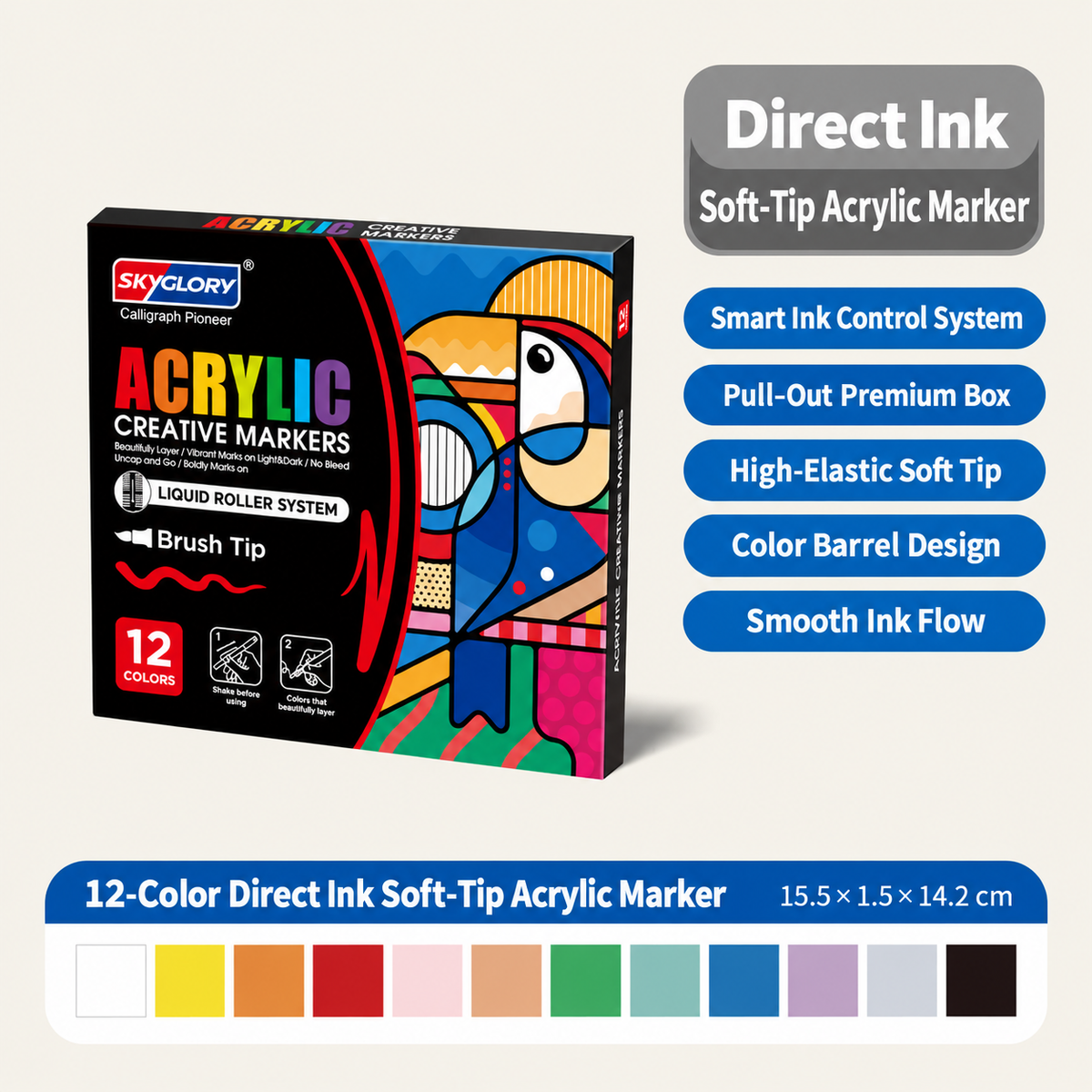 High-Volume Fast Coloring Acrylic Markers for DIY