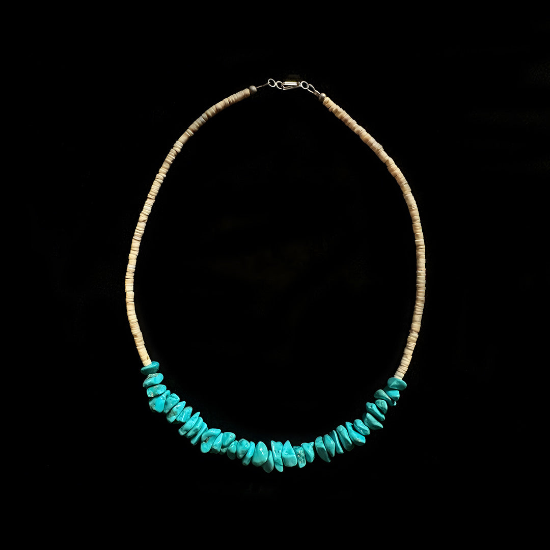 Vivid Blue Turquoise Shell Bead Pendant