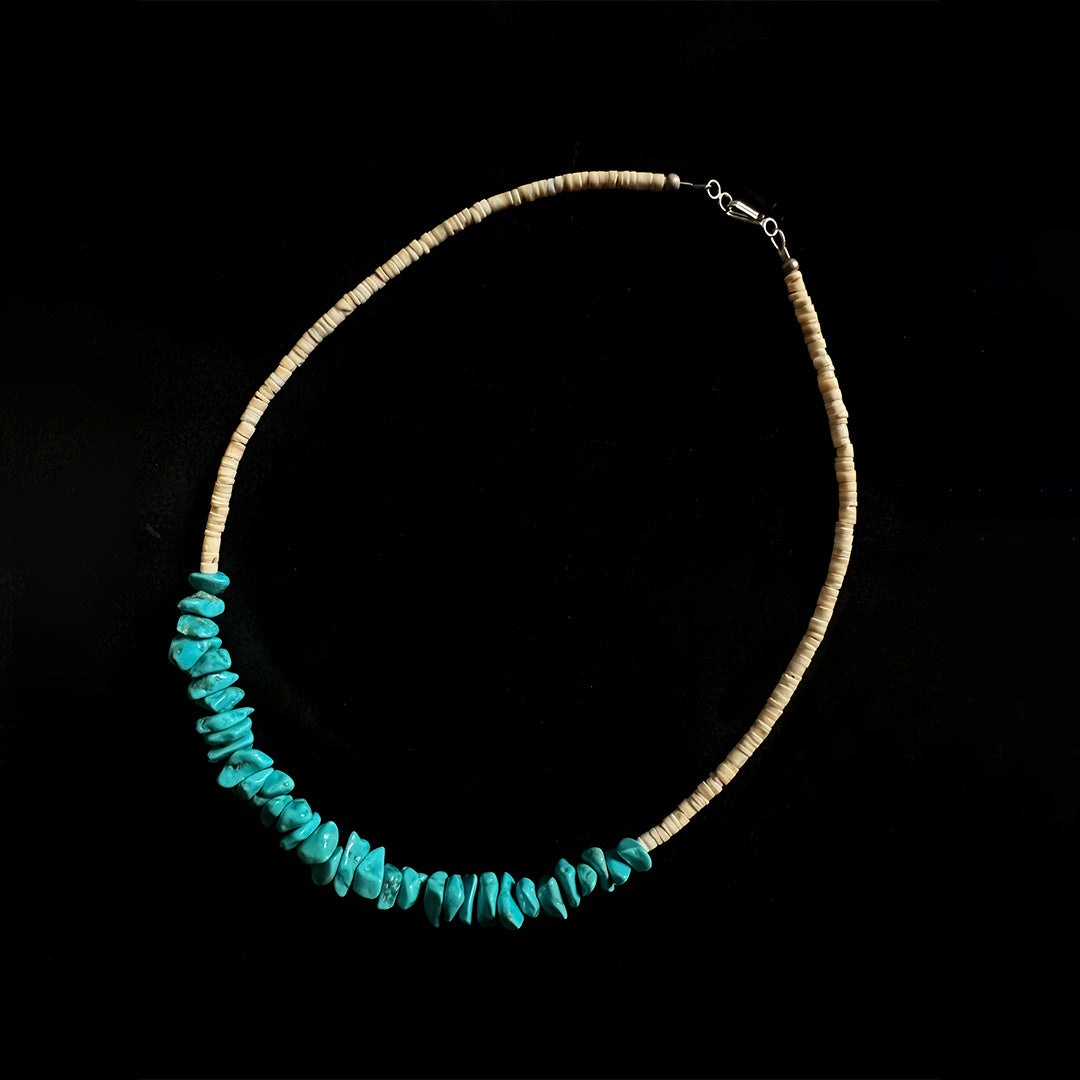 Vivid Blue Turquoise Shell Bead Pendant