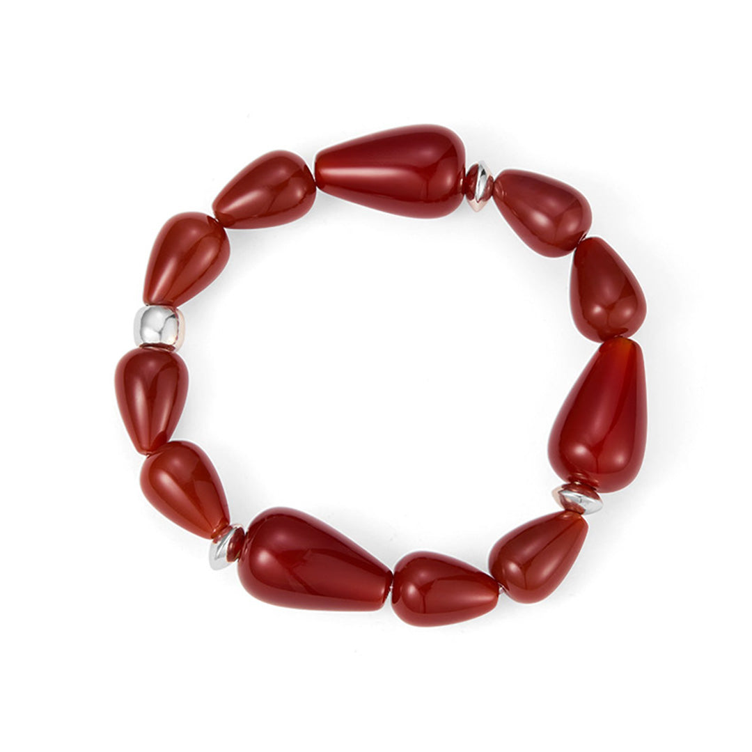 Minimalist Gradient Red Onyx  Bead Choker Jewelry Set