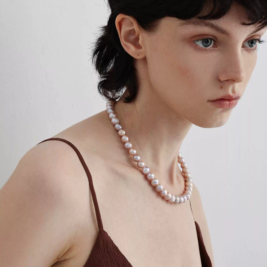 Romantic Pink Pearl Drop Necklace