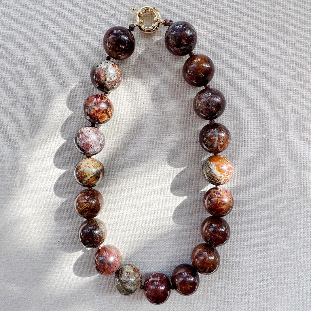 Earth Canvas Picasso Stone Beaded Necklace