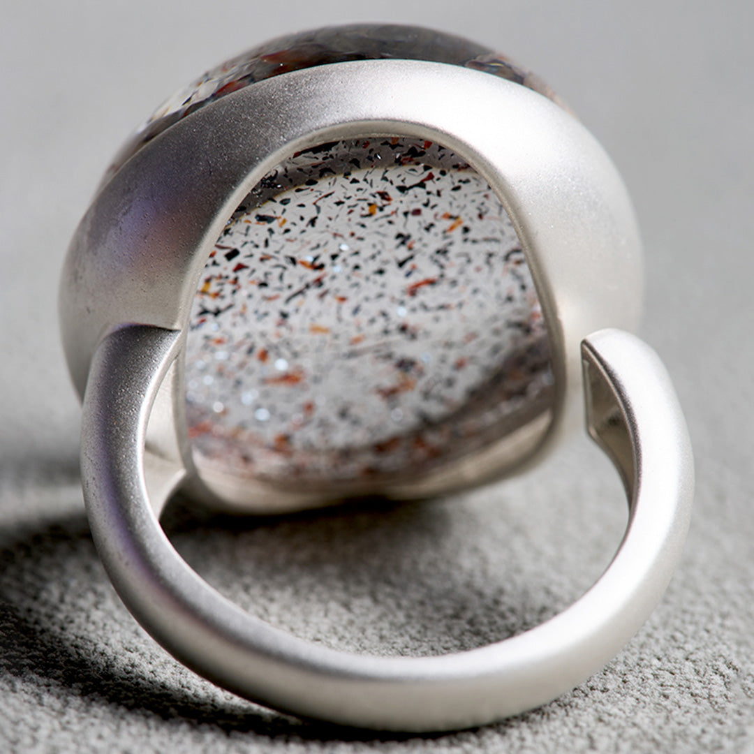 Multidimensional Energy Natural Super Seven Crystal Ring